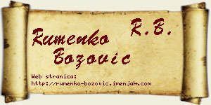 Rumenko Božović vizit kartica